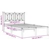 vidaXL Bedframe met hoofdbord metaal wit 120x200 cm