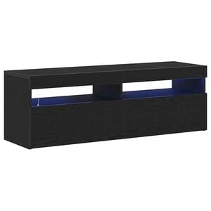 vidaXL TV-kast 120 x 35 x 40 cm Zwart Eiken Bewerkt hout