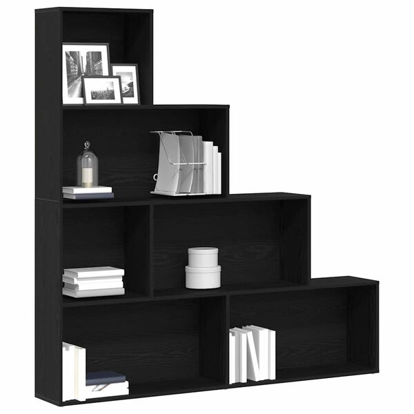 vidaXL Boekenkast Zwart Eiken 155 x 24 x 160 cm Bewerkt hout