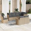 vidaXL 8-delige Loungeset met kussens poly rattan beige