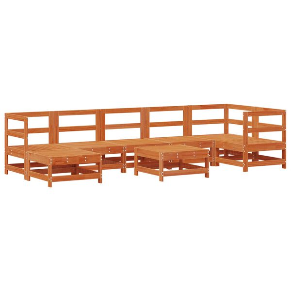 vidaXL Tuin loungeset 8 pcs Waskleur Bruin Massief grenenhout