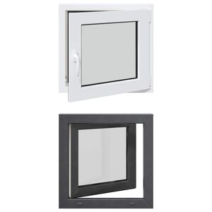 vidaXL Kelderraam RISOR 50 x 50 cm PVC en glas Antracietkleurig
