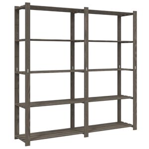 vidaXL Opbergrek 5-laags 170x38x170 cm massief grenenhout grijs
