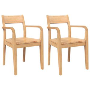 vidaXL Eetkamerstoelen 2 st massief hout naturel rubber