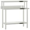 vidaXL Keukenwerktafel met bovenschap 110x55x120 cm roestvrij staal