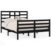 vidaXL Bedframe massief hout zwart 120x190 cm