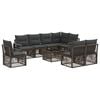 vidaXL Tuinbankenset 9 st Grijs poly rattan