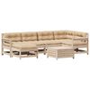 vidaXL 7-delige Loungeset met kussens massief grenenhout