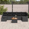 vidaXL Tuin Sofa Set met kussen met opslag 8 pcs Zwart Poly riet