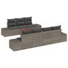 vidaXL Tuinbankenset met opslag 8 pcs Grijs poly rattan