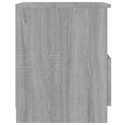 vidaXL Nachtkastje 40x40x50 cm bewerkt hout grijs sonoma eikenkleurig