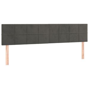 vidaXL Hoofdborden 180x5x78/88 cm fluweel donkergrijs