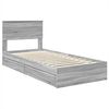 vidaXL Opslag bed met lade Grijs Sonoma 100 x 200 cm Bewerkt hout