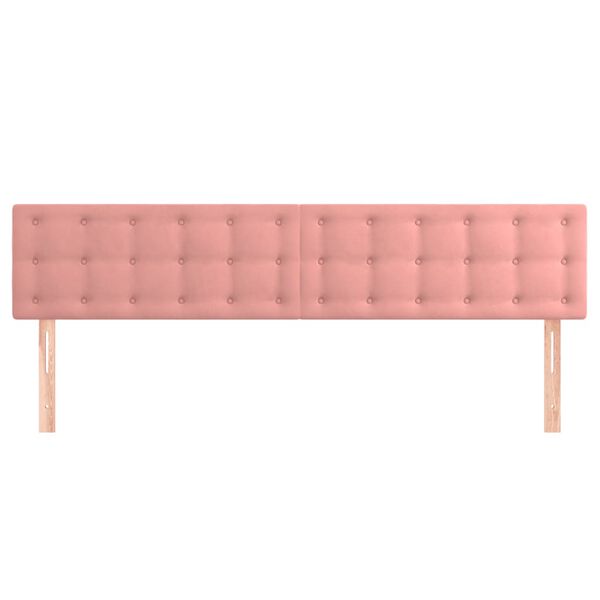 vidaXL Hoofdborden 2 st 80x5x78/88 cm fluweel roze
