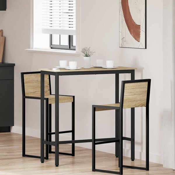 vidaXL Tafel Sonoma Eiken 100 x 40 x 100,5 cm Engineered hout en staal