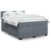 vidaXL Boxspring met matras fluweel donkergrijs 160x200 cm