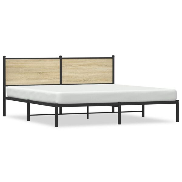 vidaXL Bedframe zonder matras metaal sonoma eikenkleurig 183x213 cm
