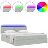 vidaXL Bed met LED-striplichten Lichtgrijs 200 x 200 cm Fluweel