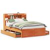vidaXL Bed met boekenkast zonder matras grenenhout wasbruin 140x190 cm