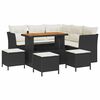 vidaXL Tuinbankenset 9 st Zwart poly rattan