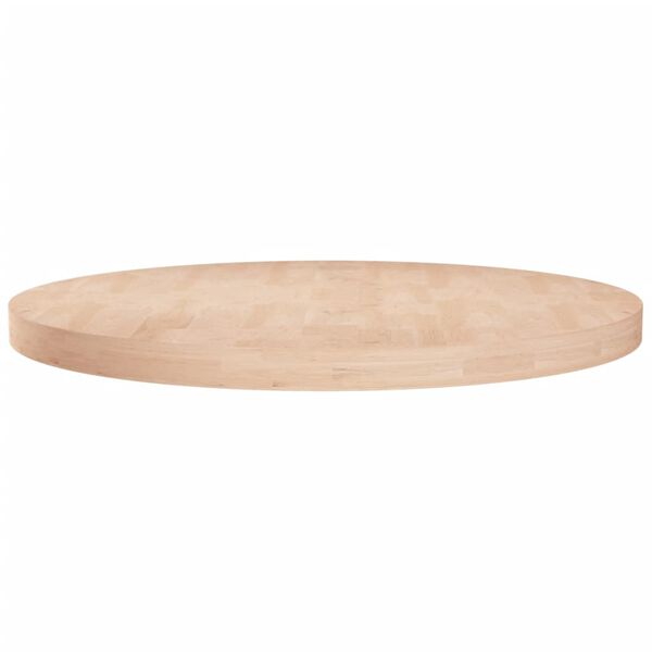 vidaXL Tafelblad rond Ø80x4 cm onbehandeld massief eikenhout