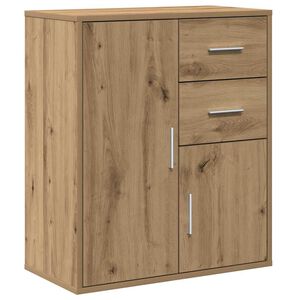 vidaXL Dressoir met lade Artisan Eiken 60 x 31 x 70 cm Bewerkt hout
