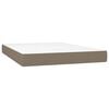 vidaXL Boxspring met matras stof taupe 140x190 cm
