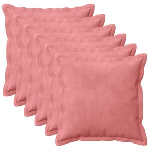 vidaXL Kussen met kussen HOUTEN 6 st Roze fluweel