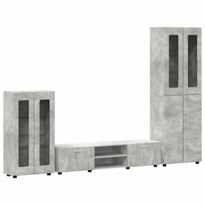 vidaXL Tv-meubelset FLORIN 3 st Beton Grijs Bewerkt hout