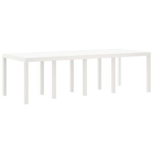 vidaXL Tuinstafel Wit 250 x 100 x 73 cm poly rattan