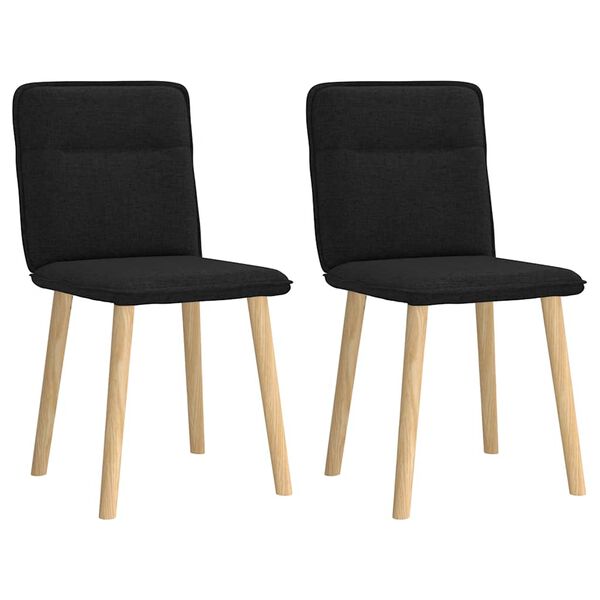 vidaXL Eetkamerstoelen 2 st stof zwart