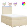 vidaXL Boxspring met matras stof cr&egrave;mekleurig 120x200 cm