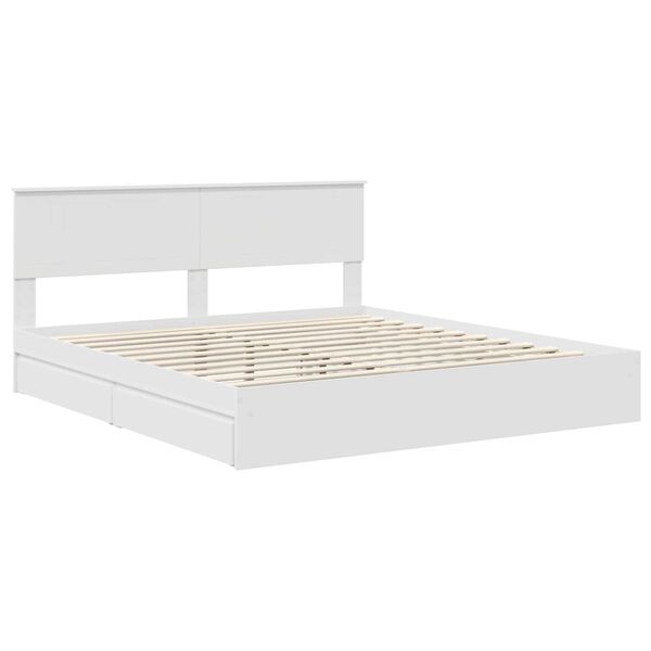 vidaXL Opslag bed met hoofdeinde Wit 180 x 200 cm Bewerkt hout