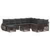 vidaXL Tuinbankenset 11 st Grijs poly rattan