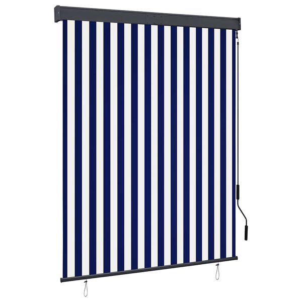 vidaXL Rolgordijn voor buiten 140x250 cm blauw en wit