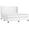 vidaXL Boxspring met matras kunstleer wit 160x200 cm