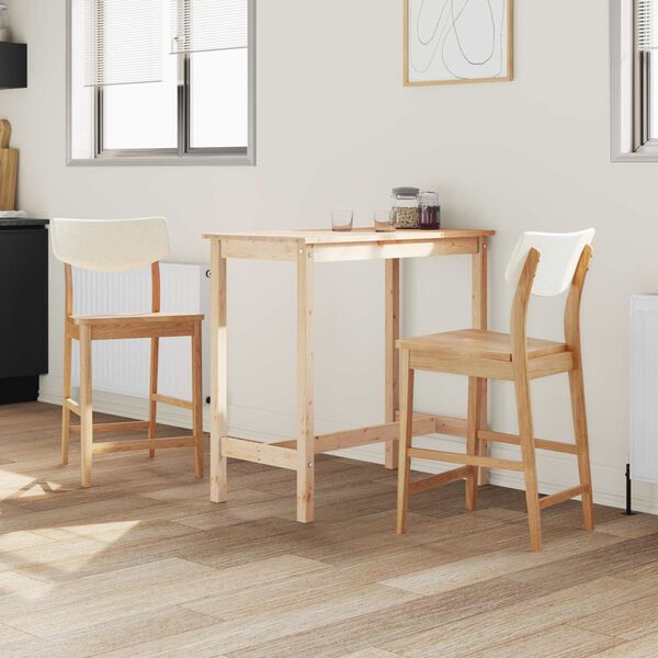 vidaXL Eettafelstoelen 2 pcs Naturel 48 x 49 x 95 cm