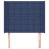 vidaXL Hoofdbord met randen 103x16x118/128 cm stof blauw