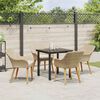 vidaXL Tuin Eetset met kussen 5 pcs Beige poly rattan