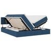 vidaXL Bed met LED-striplichten met hoofdeinde Blauw 180 x 200 cm Stof
