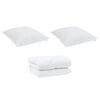 vidaXL Winter Dekbed met kussen 3 pcs Wit Microvezel