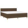 vidaXL Boxspring met matras stof donkerbruin 160x200 cm
