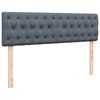 vidaXL Ottoman bed met matras en LED's 140x200cm fluweel donkergrijs