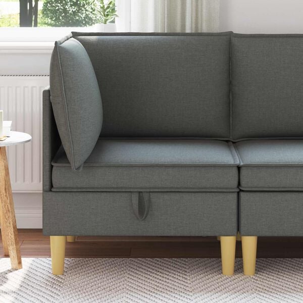 vidaXL Opslagottoman Donkergrijs