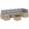 vidaXL Tuin Sofa Set met kussen met opslag 8 pcs Beige Poly riet