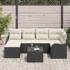 vidaXL Tuin Sofa Set met kussen 7 pcs Zwart en wit Poly riet