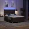vidaXL LED Box Spring Bed met matras Donkerbruin 160 x 200 cm Stof