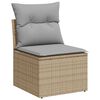 vidaXL Bankstel met kussen met opslag 5 pcs Beige en Grijs poly rattan