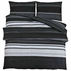 vidaXL 2 st 260 x 220 cm + 50 x 75 cm 100% Cotton Black Stripes