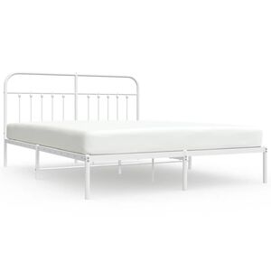 vidaXL Bedframe met hoofdbord metaal wit 180x200 cm